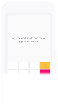 Ingresa el código de activación y presiona ENTER