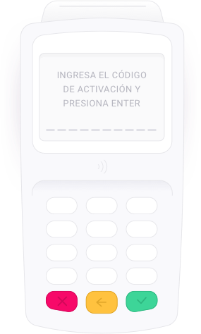 Ingresa el código de activación y presiona ENTER